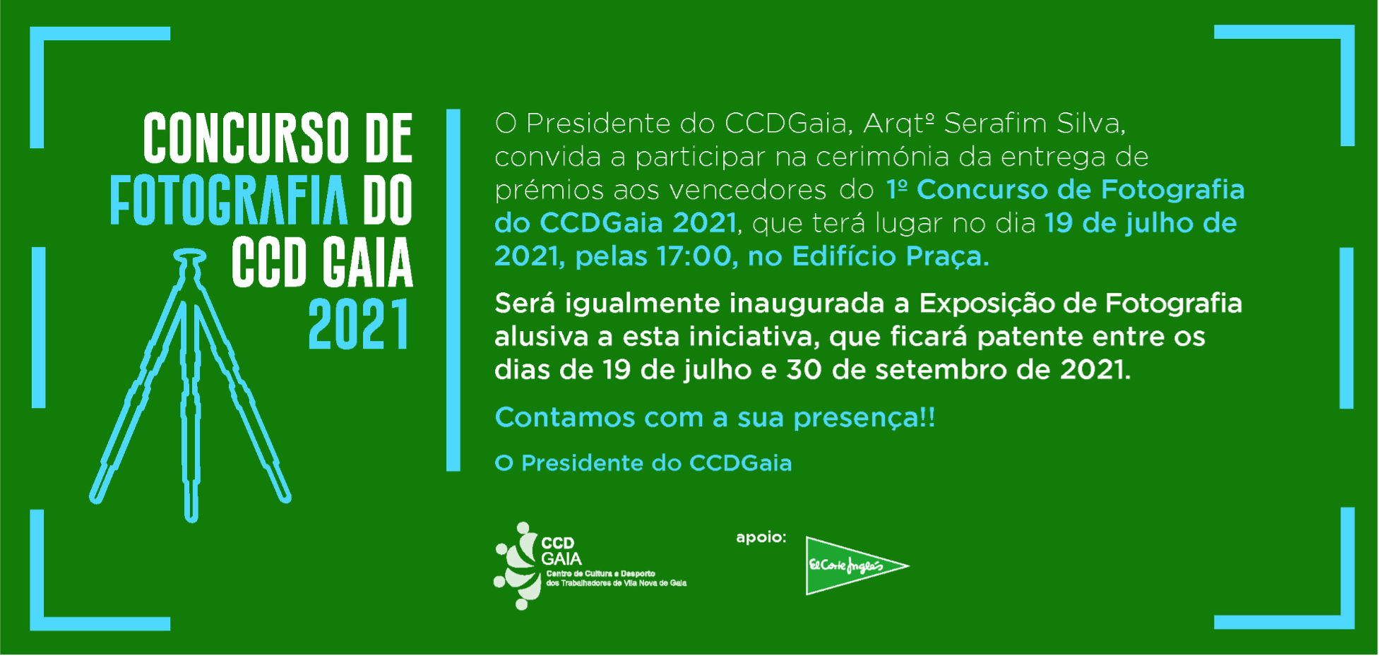 CONCURSO DE FOTOGRAFIA DO CCD GAIA 2021 - CONVITE